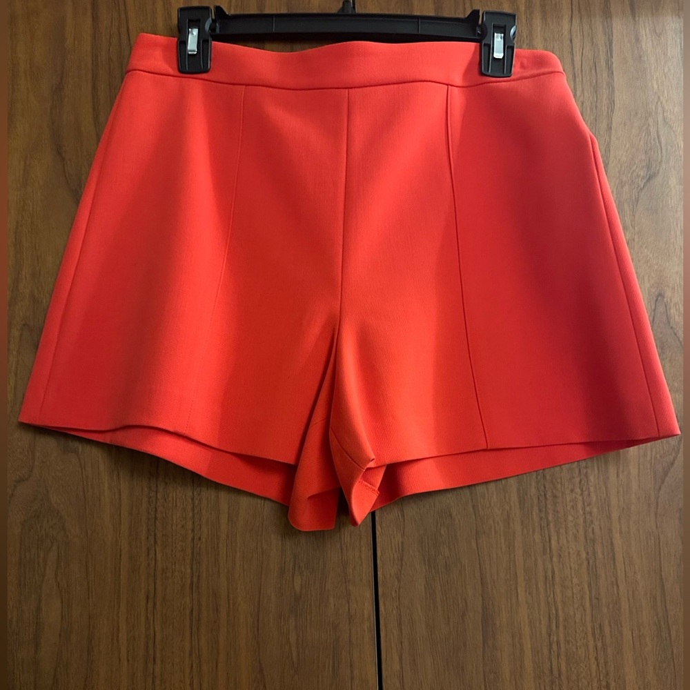 Alice + Olivia Coral-Red High Waist Tailored Shorts